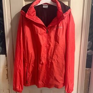 Columbia Bright Pink Packable Hooded Windbreaker